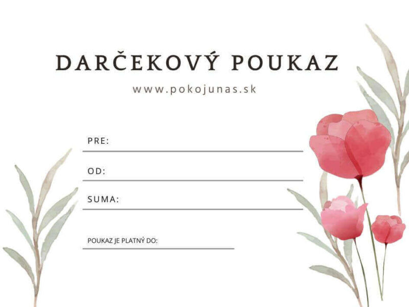 Darčeková poukážka pokoj u nás